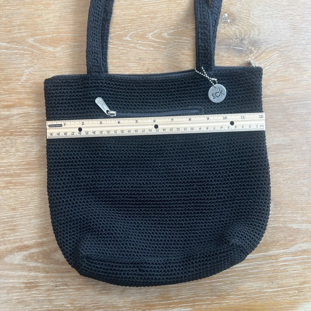 The Sak Medium‎ Crochet Handbag Black Double Handle Bag